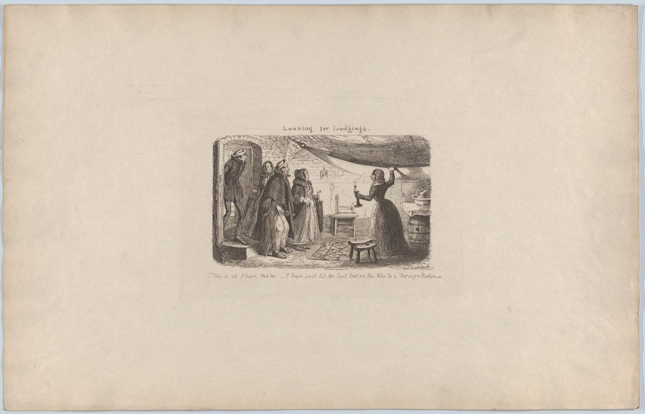 Søger logi, 1851., 1851. af George Cruikshank