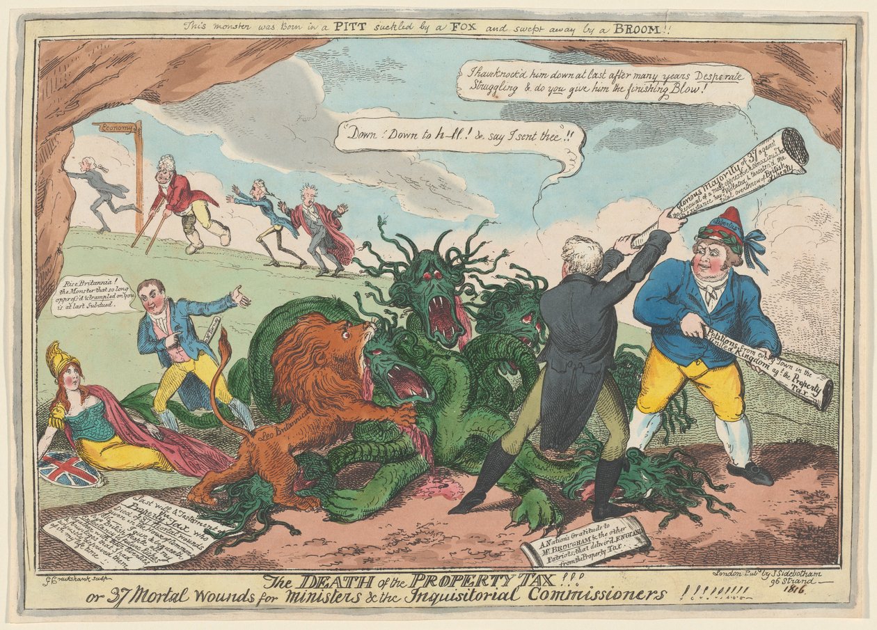 Ejendomsskattens død!!! af George Cruikshank