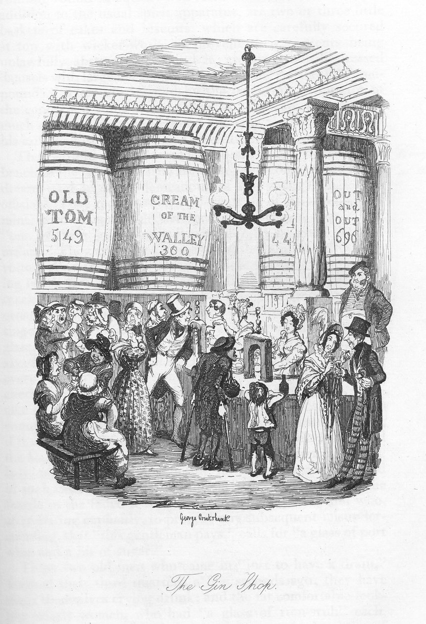 Gin-butikken, ca. 1836 af George Cruikshank