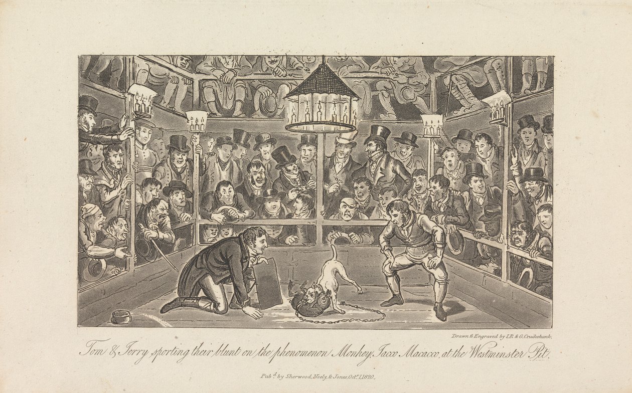 Tom & Jerry med deres stumpe... af George Cruikshank