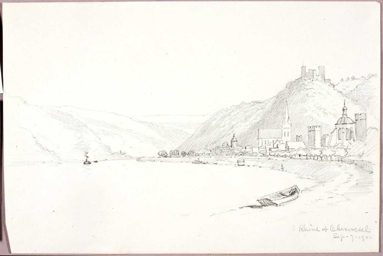 Rhinen ved Oberwesel af George Elbert Burr