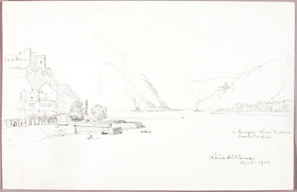 Rhinen ved St. Goar af George Elbert Burr