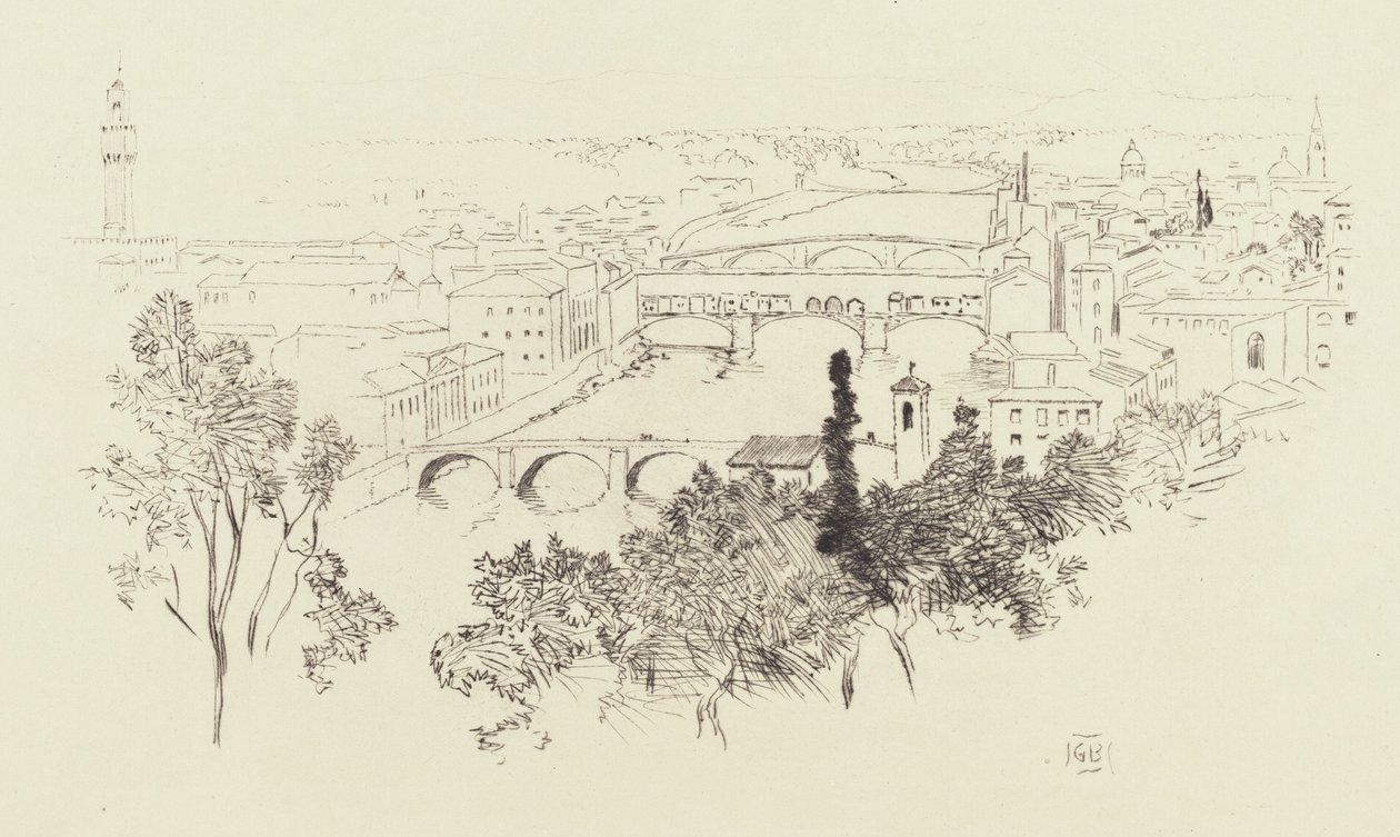 Skitse af Firenze af George Elbert Burr
