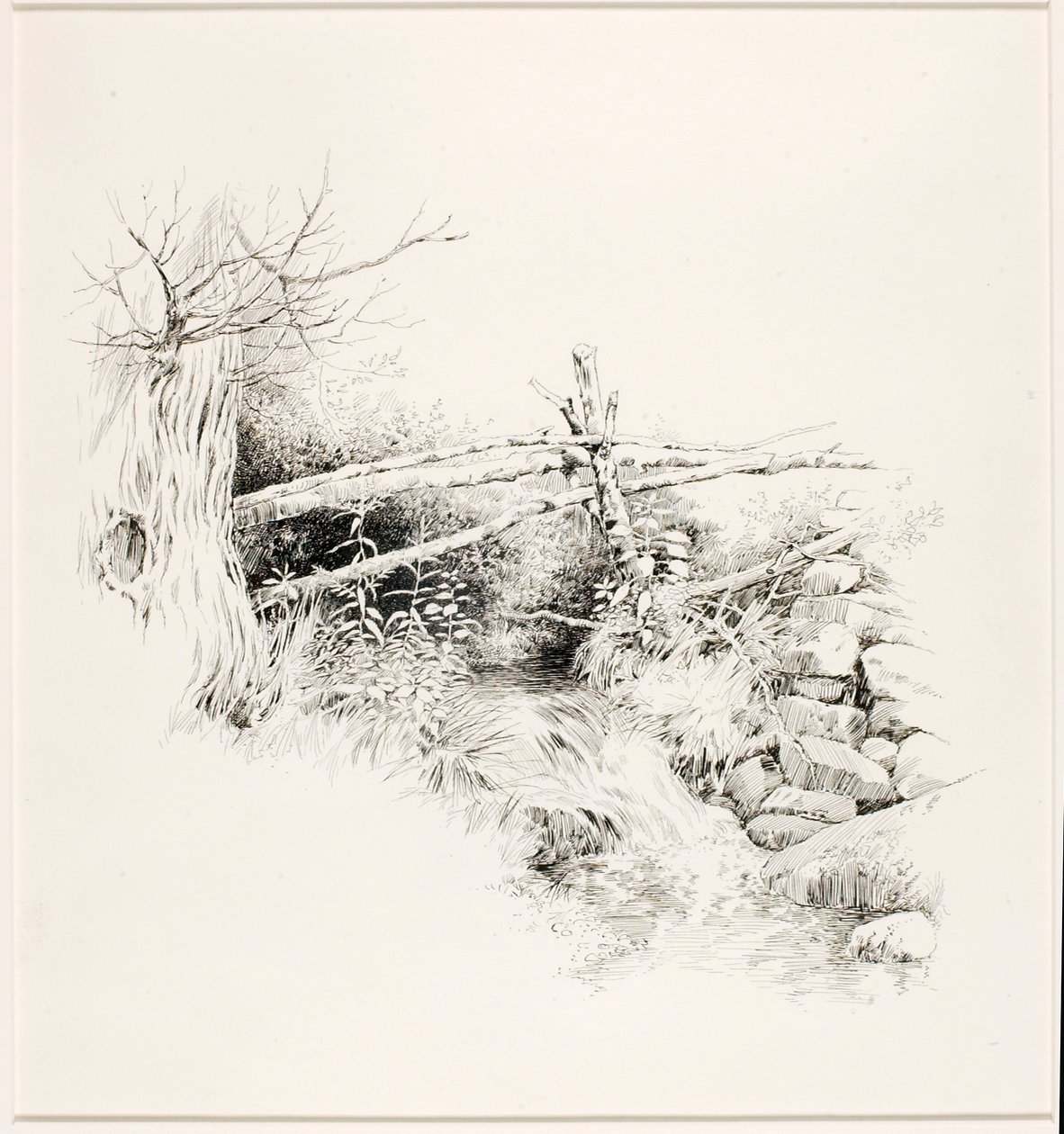 Uden titel (Woodland Stream) af George Elbert Burr