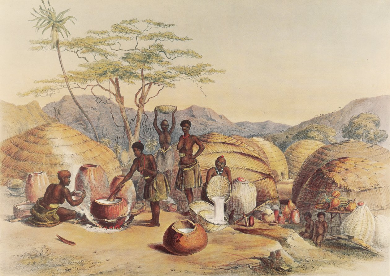 Zulu-kvinder brygger 