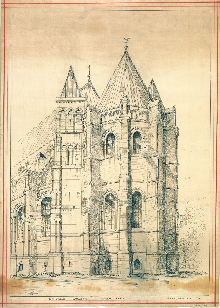 Skitse, ca. 1860 (papir) af George Gilbert Scott
