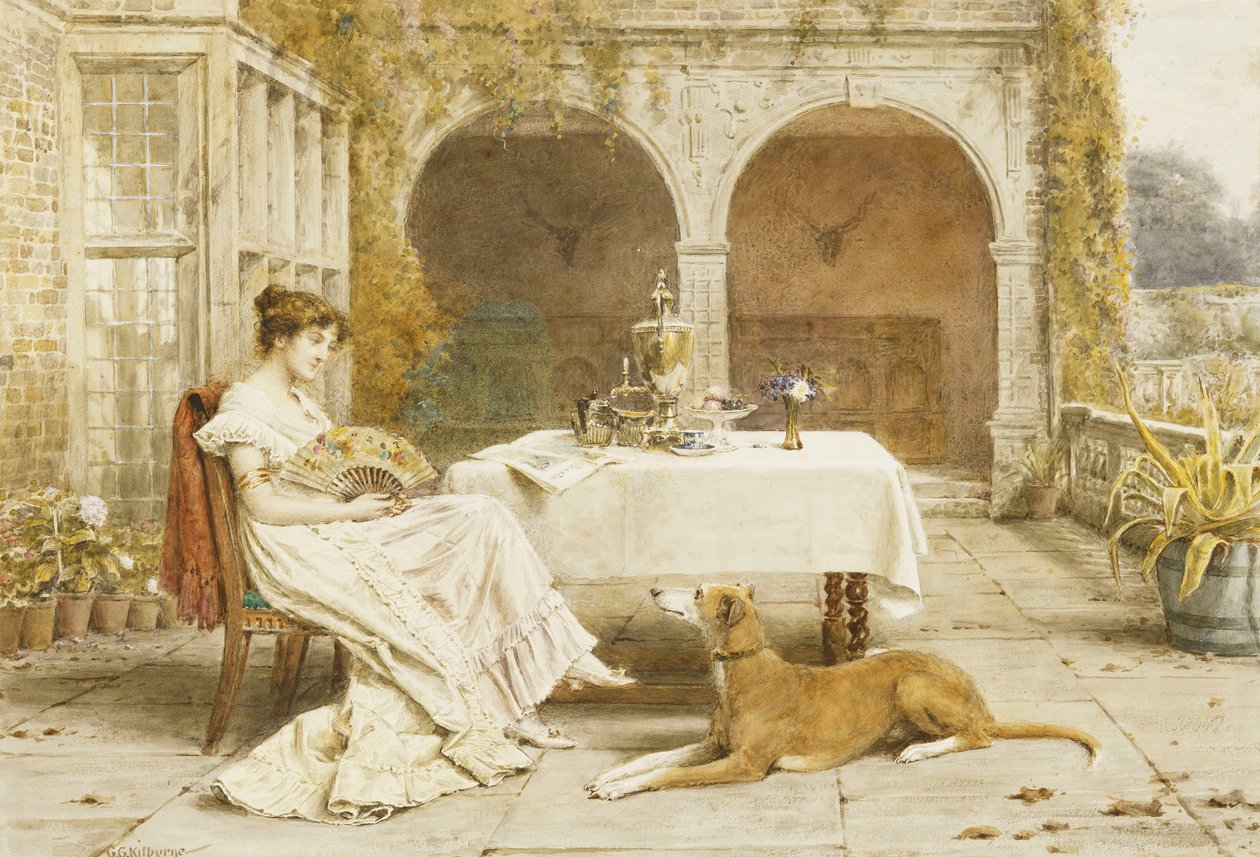 Trofast ven ved Tea Time, af George Goodwin Kilburne