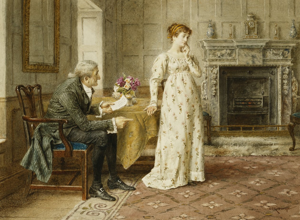Nogle faderlige råd, af George Goodwin Kilburne