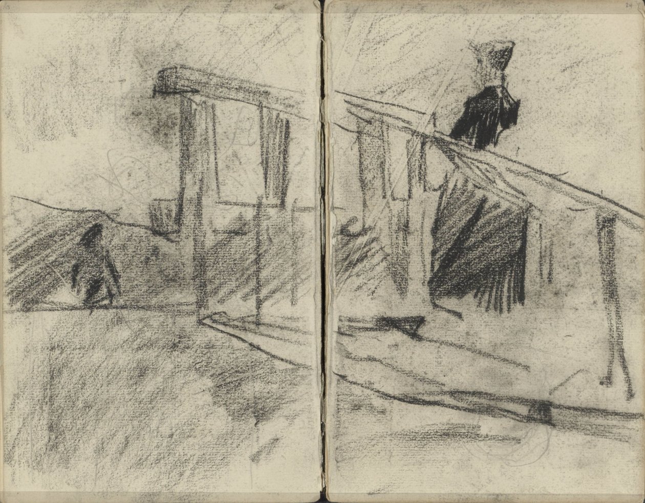 Kvinde, muligvis på en bro af George Hendrik Breitner