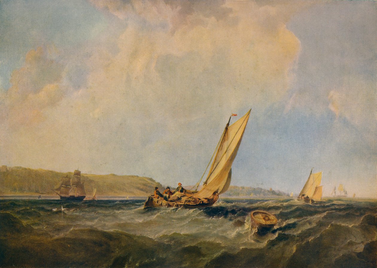 Blowing Hard-Off Cowes, 1834 af George Hyde Chambers