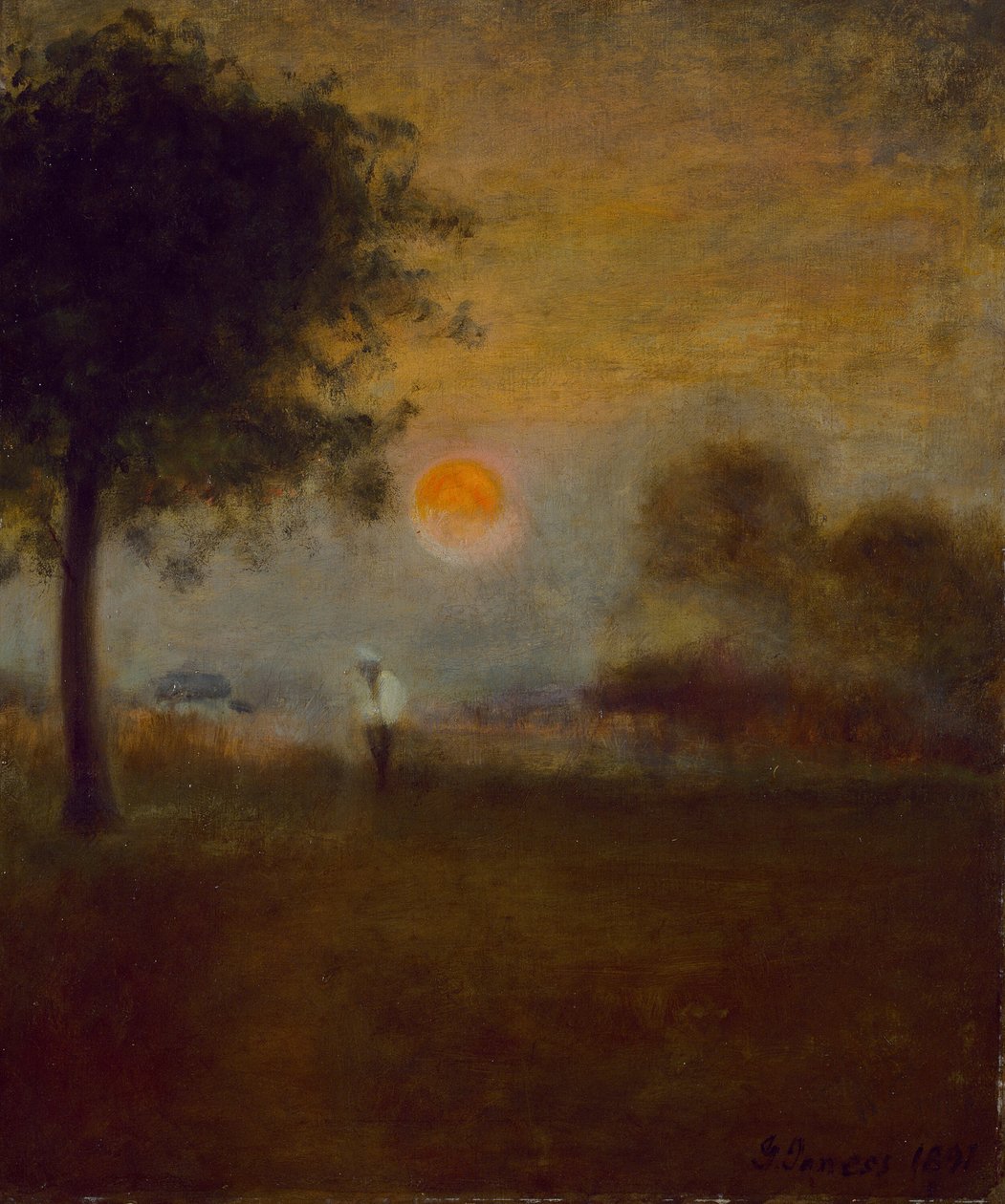 Måneopgang, 1891. af George Inness
