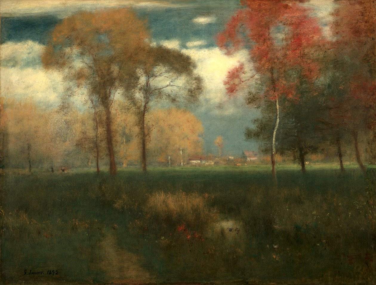 Solrig efterårsdag, 1892. af George Inness