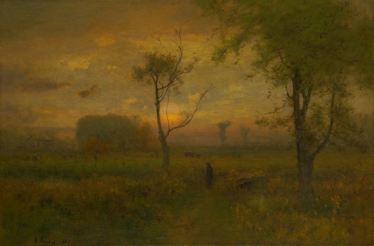 Solopgang, 1887. af George Inness