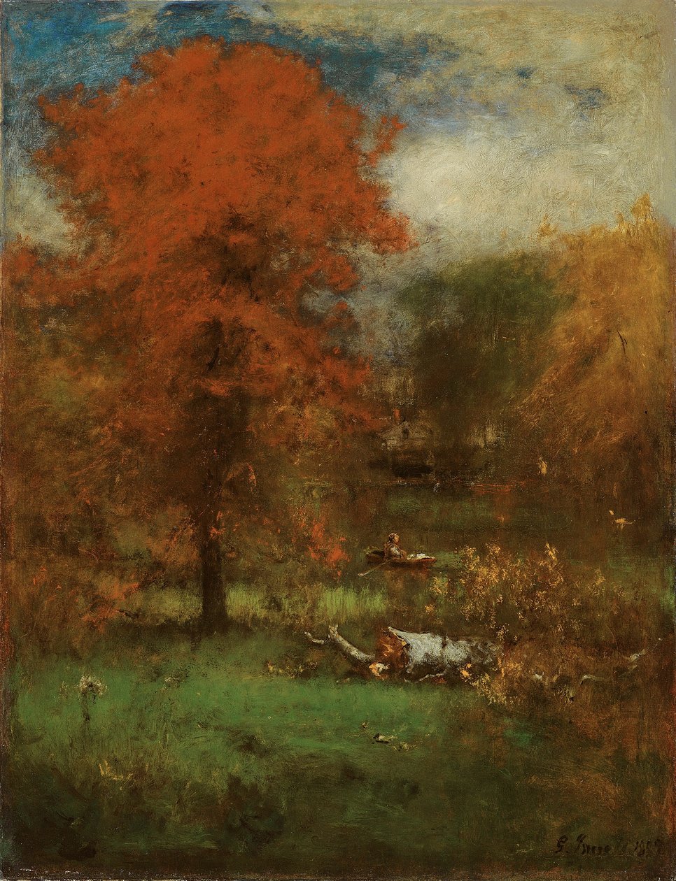 Mølledammen, 1889. af George Inness