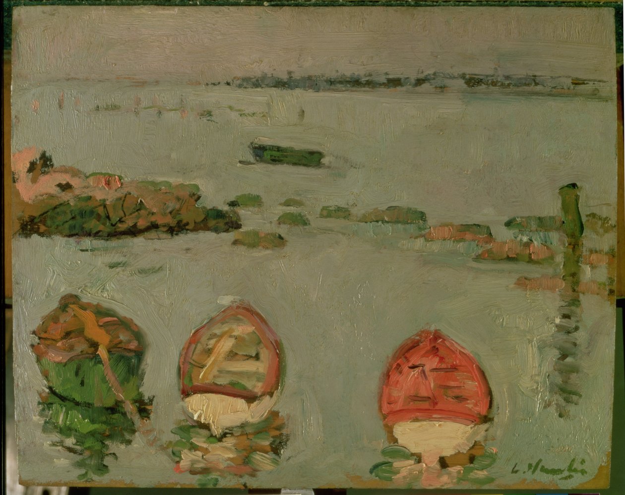 Både, Lower Largo, Fife af George Leslie Hunter