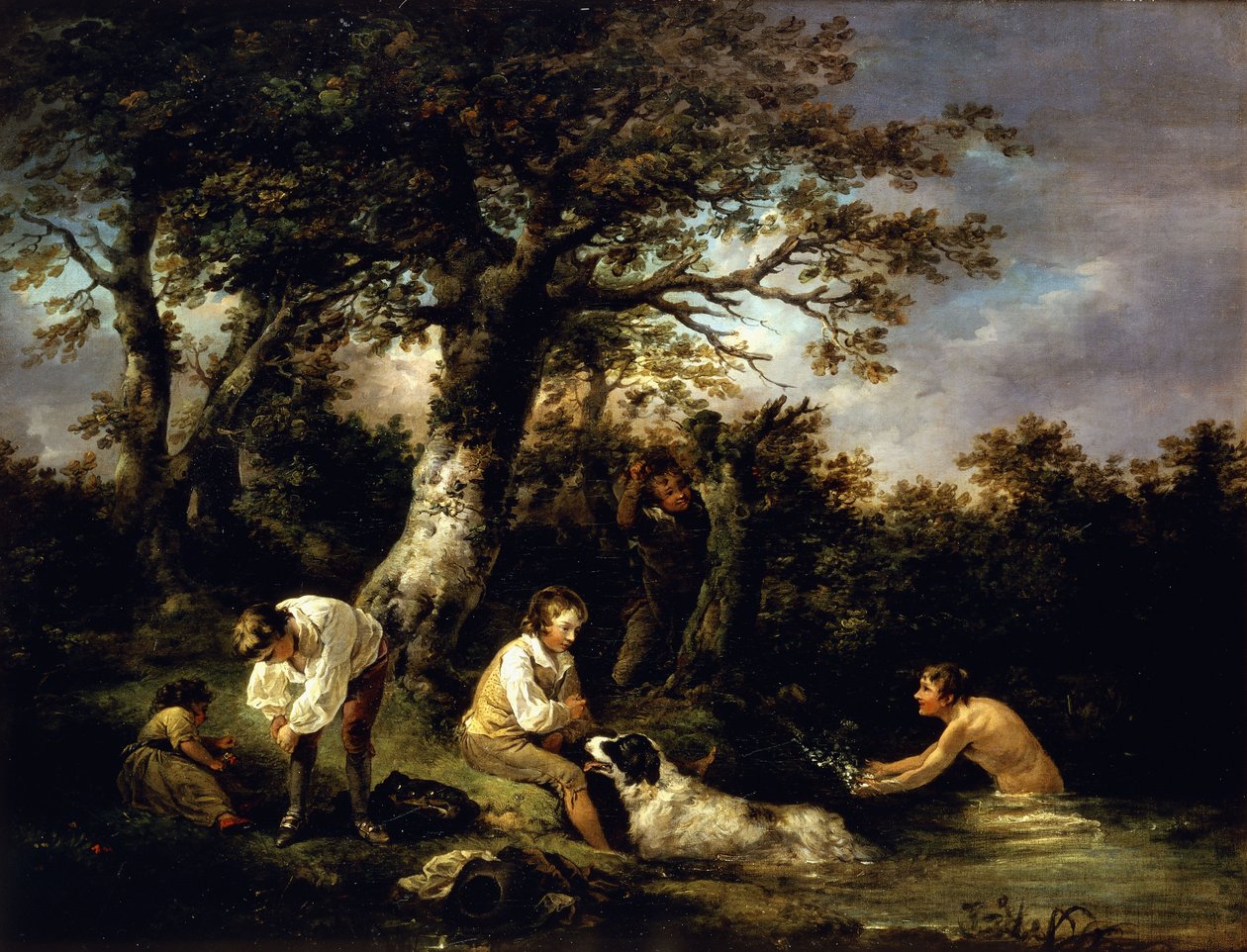 Drenge bader, af George Morland