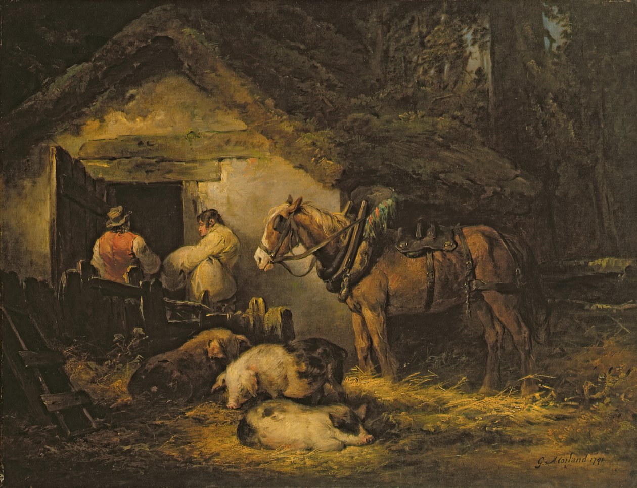 Døren til stalden af George Morland
