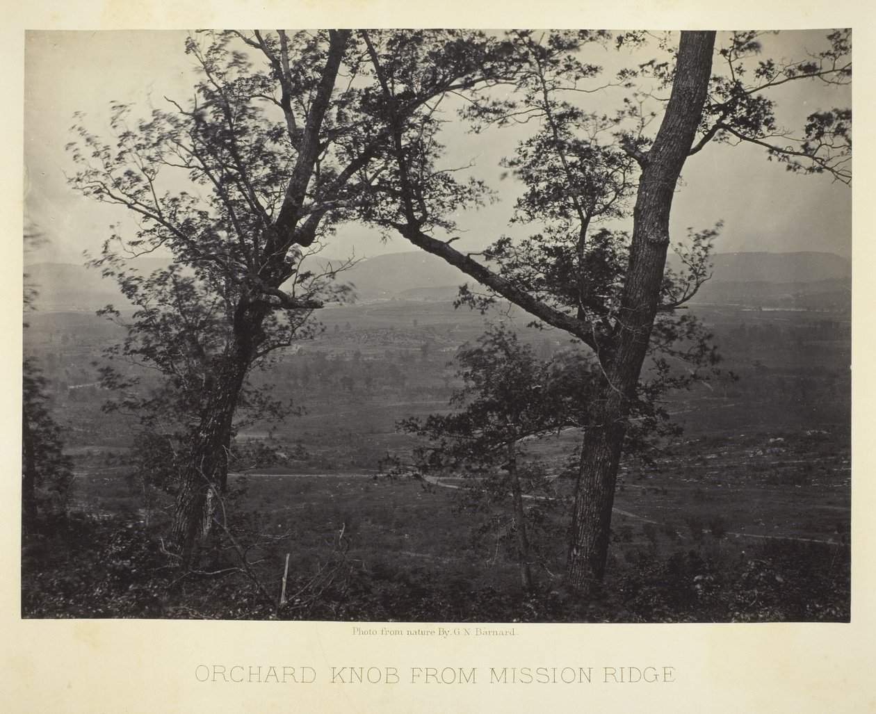 Orchard Knob fra Mission Ridge af George N. Barnard