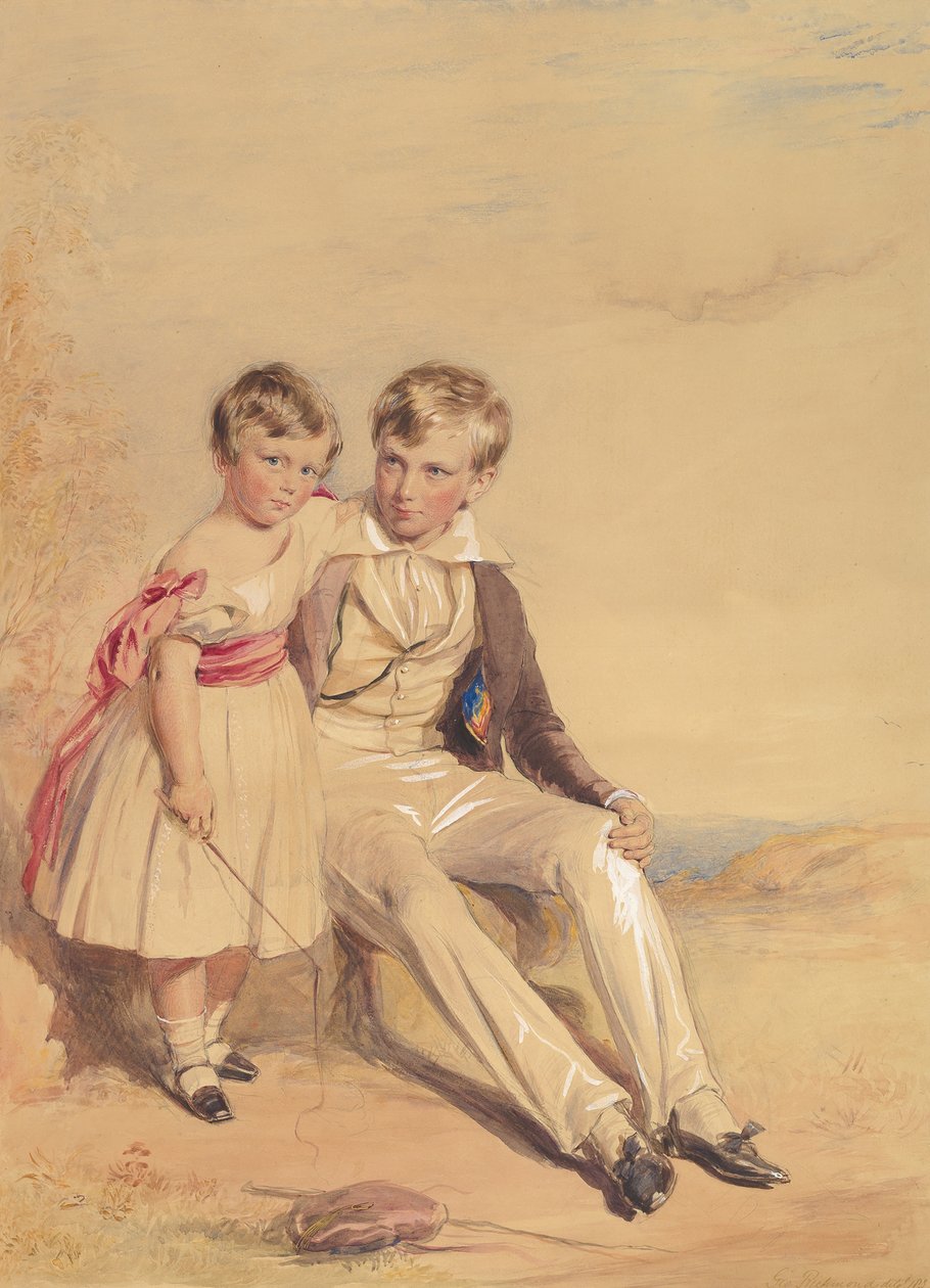 Portræt af to børn, 1837. af George Richmond