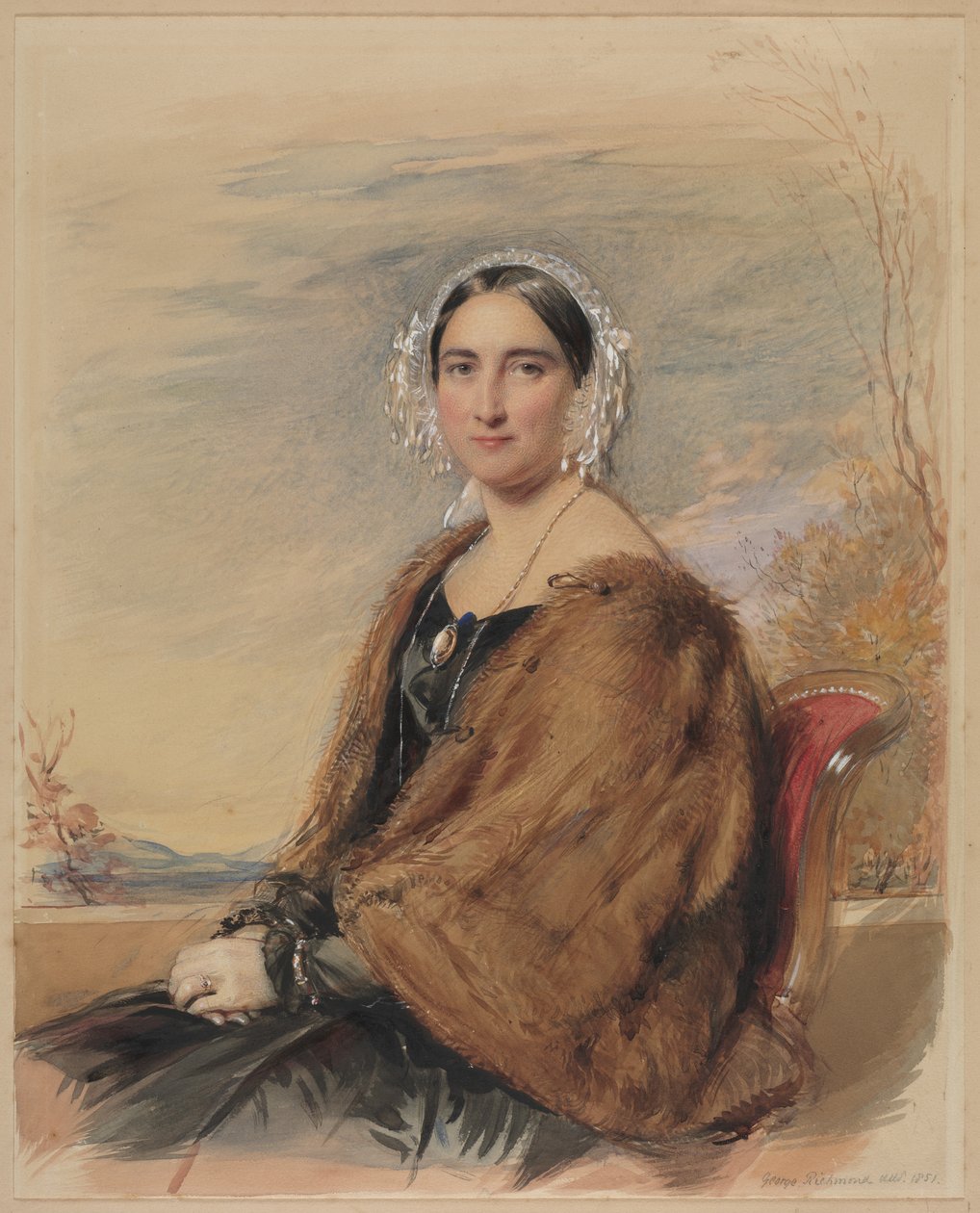 Portræt af en kvinde, 1851. af George Richmond