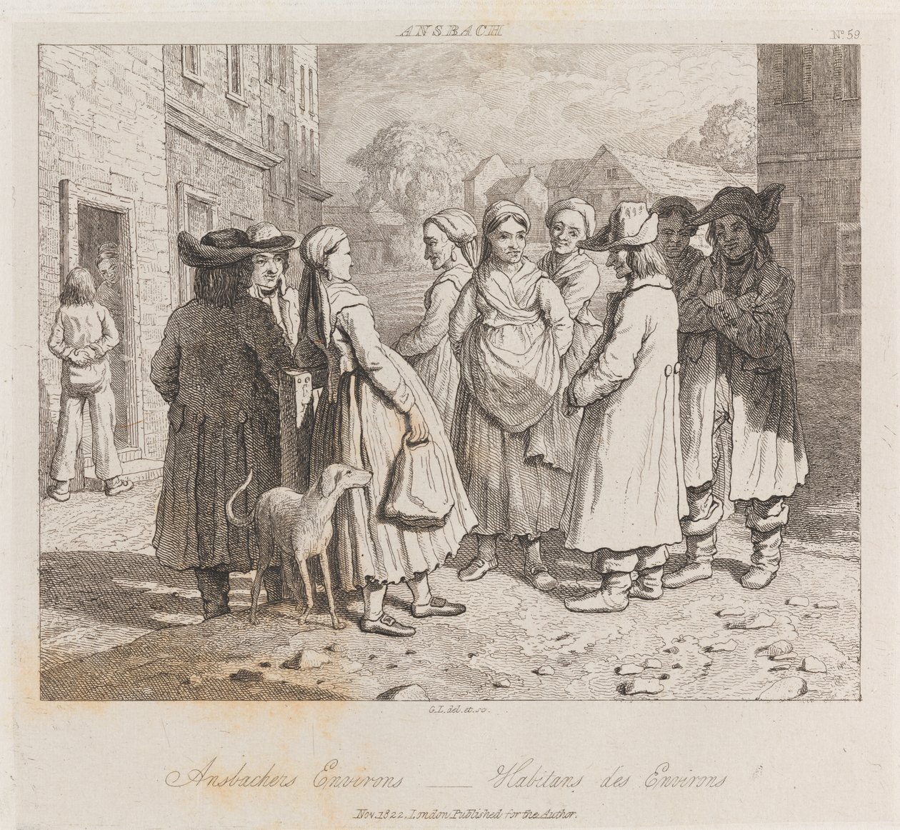 Anbachers, Ansbach, ca. 1821 (radering) af George Robert Lewis