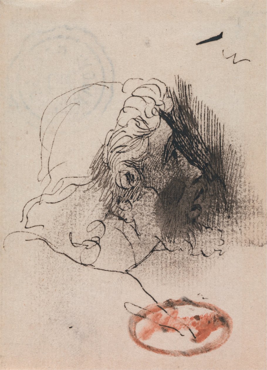 Hovedet af en mand i profil af George Romney