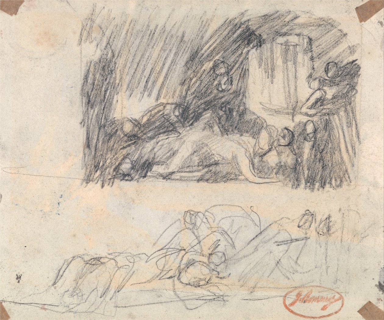 Skitse til Howard-scene af George Romney
