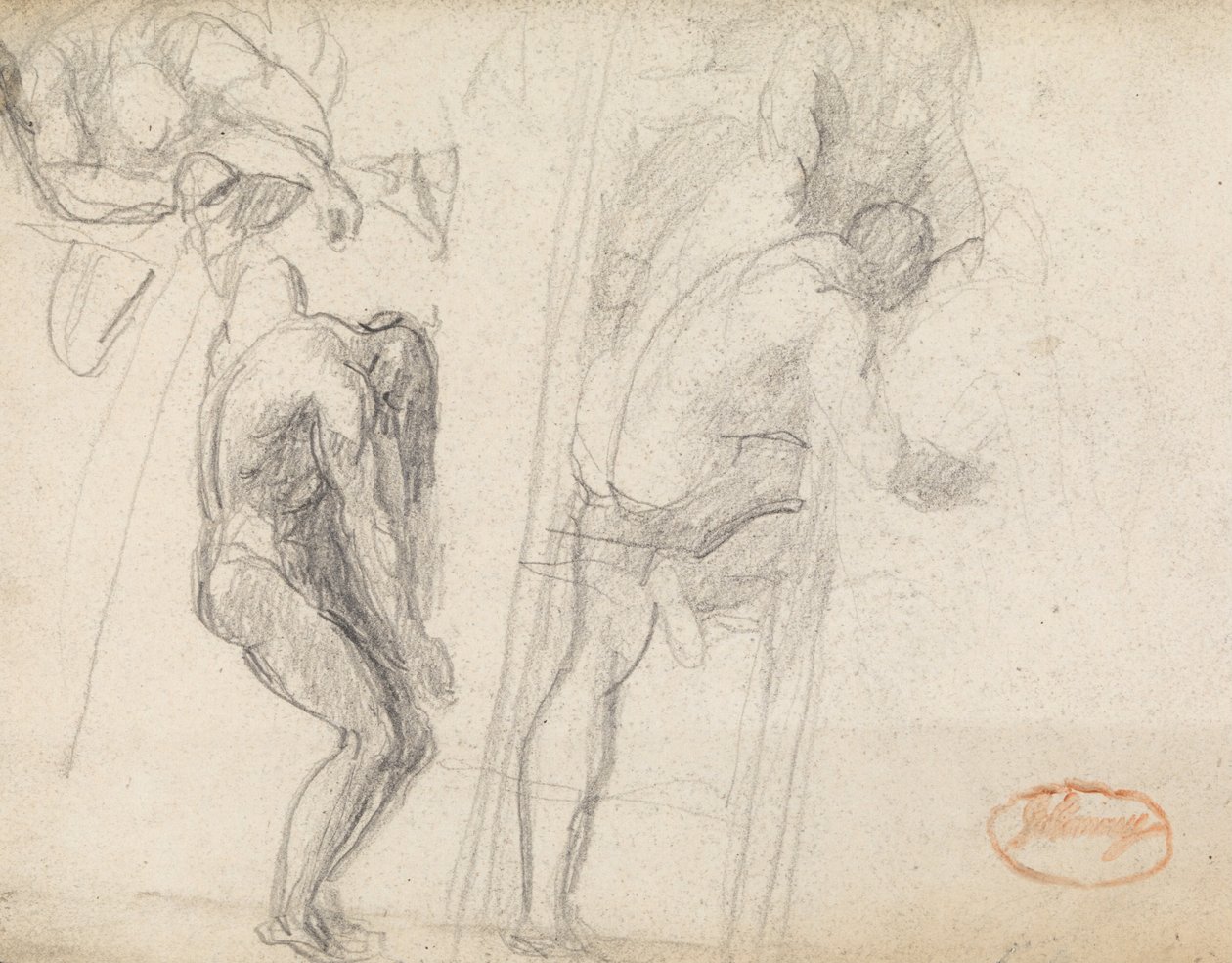 Studie af en mandlig figur af George Romney