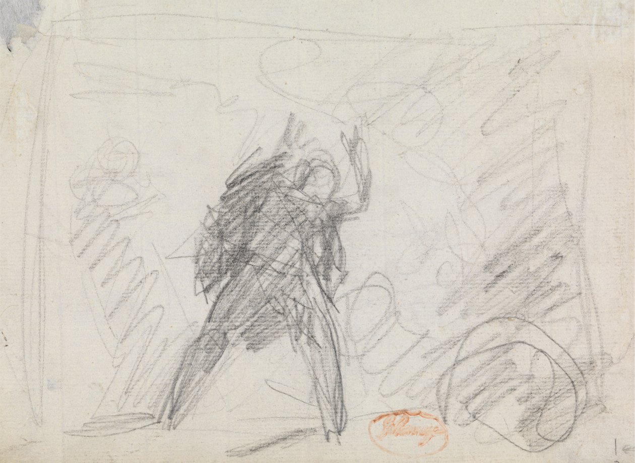 Studie af en stående figur af George Romney