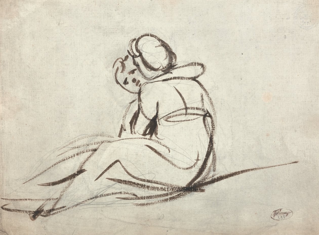 To børn, der omfavner hinanden af George Romney