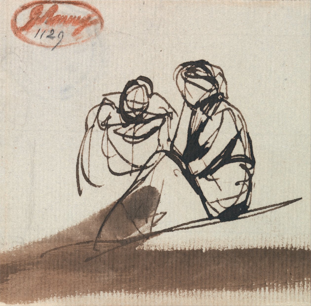 To siddende figurer af George Romney