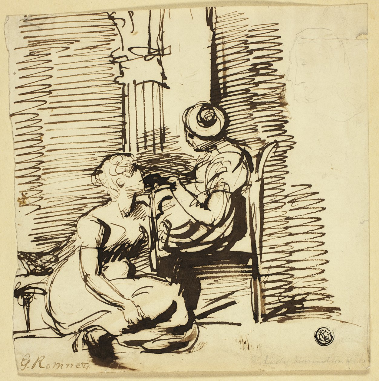 To kvinder i interiør af George Romney