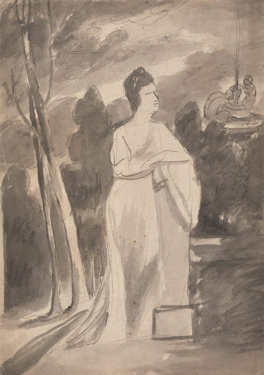 Kvinde ved en kolonne af George Romney