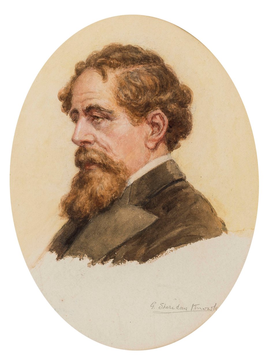 Portræt af Charles Dickens. af George Sheridan Knowles