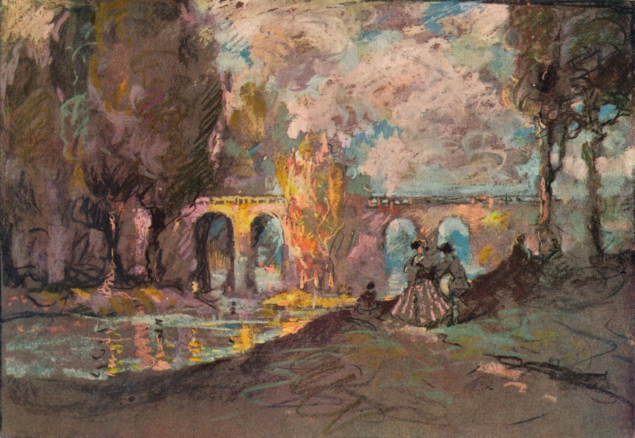 A Landscape Time Skitse, c1916 af George Sheringham