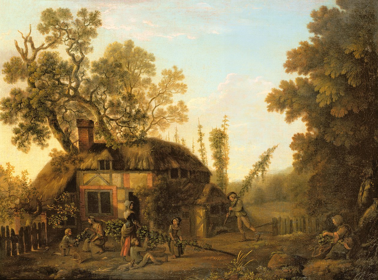 Humleplukning, ca.1760 af George Smith