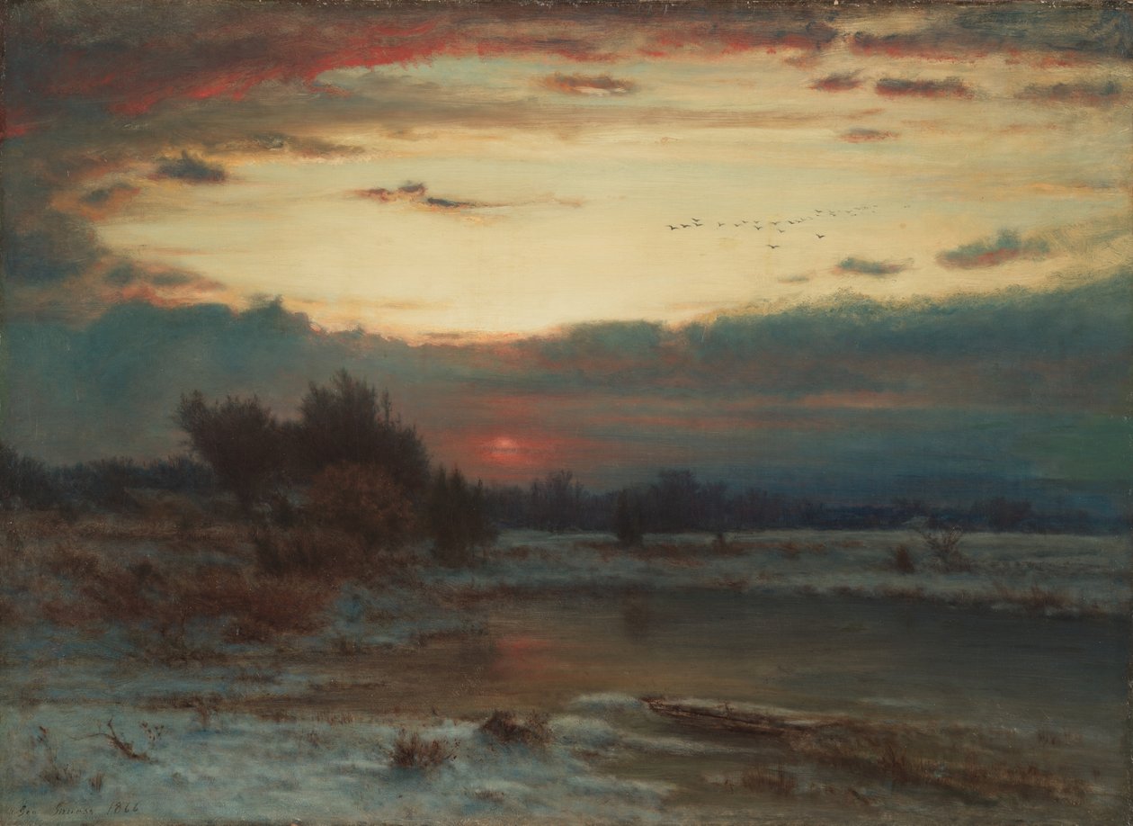 En vinterhimmel af George Snr. Inness