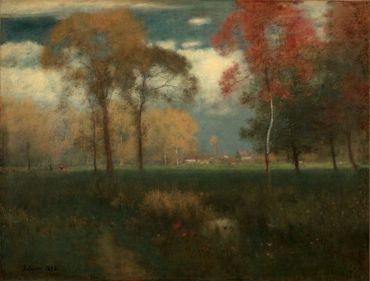Solrig efterårsdag, 1892 af George Snr. Inness