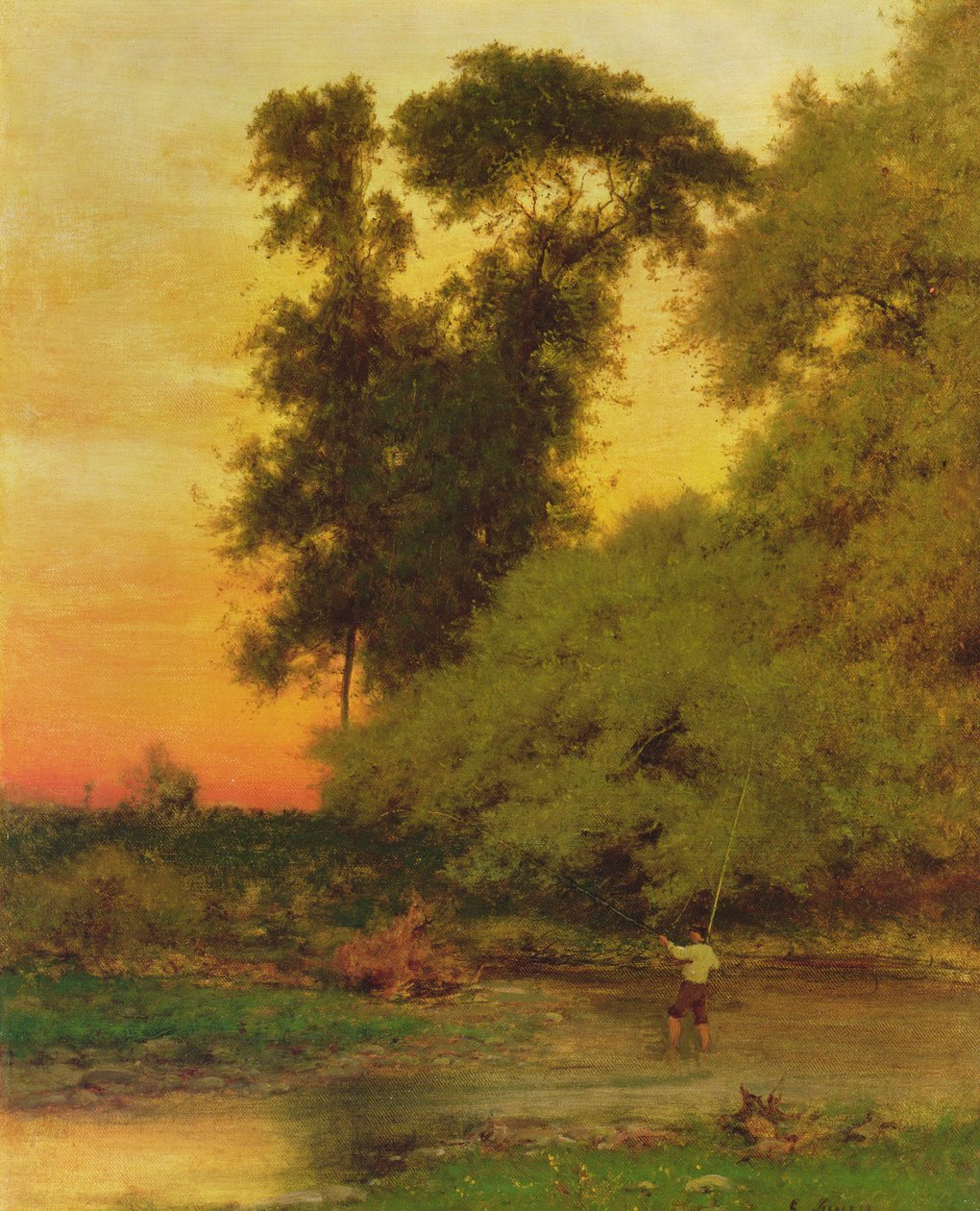 Sunset, Pompton, NJ af George Snr. Inness