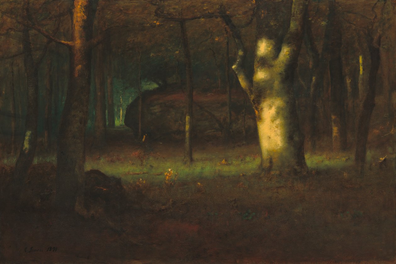 Solnedgang i skoven, 1891 af George Snr. Inness