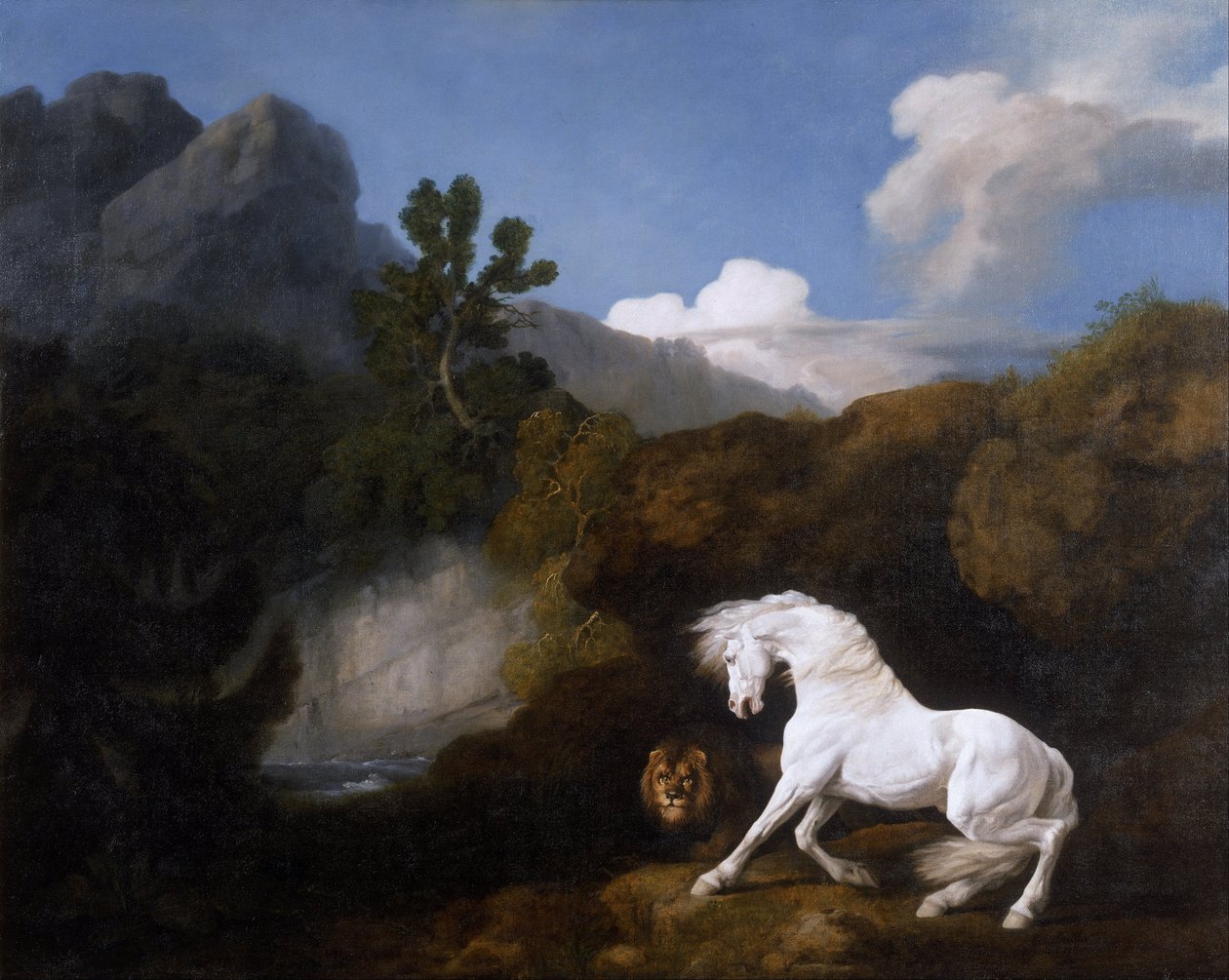 Hest skræmt af en løve af George Stubbs