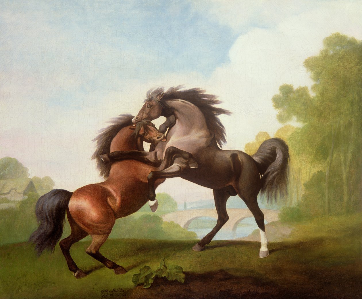 Heste kæmper af George Stubbs