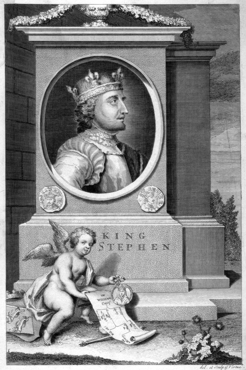 Kong Stephen 1096-1154, 1700-tallet. af George Vertue