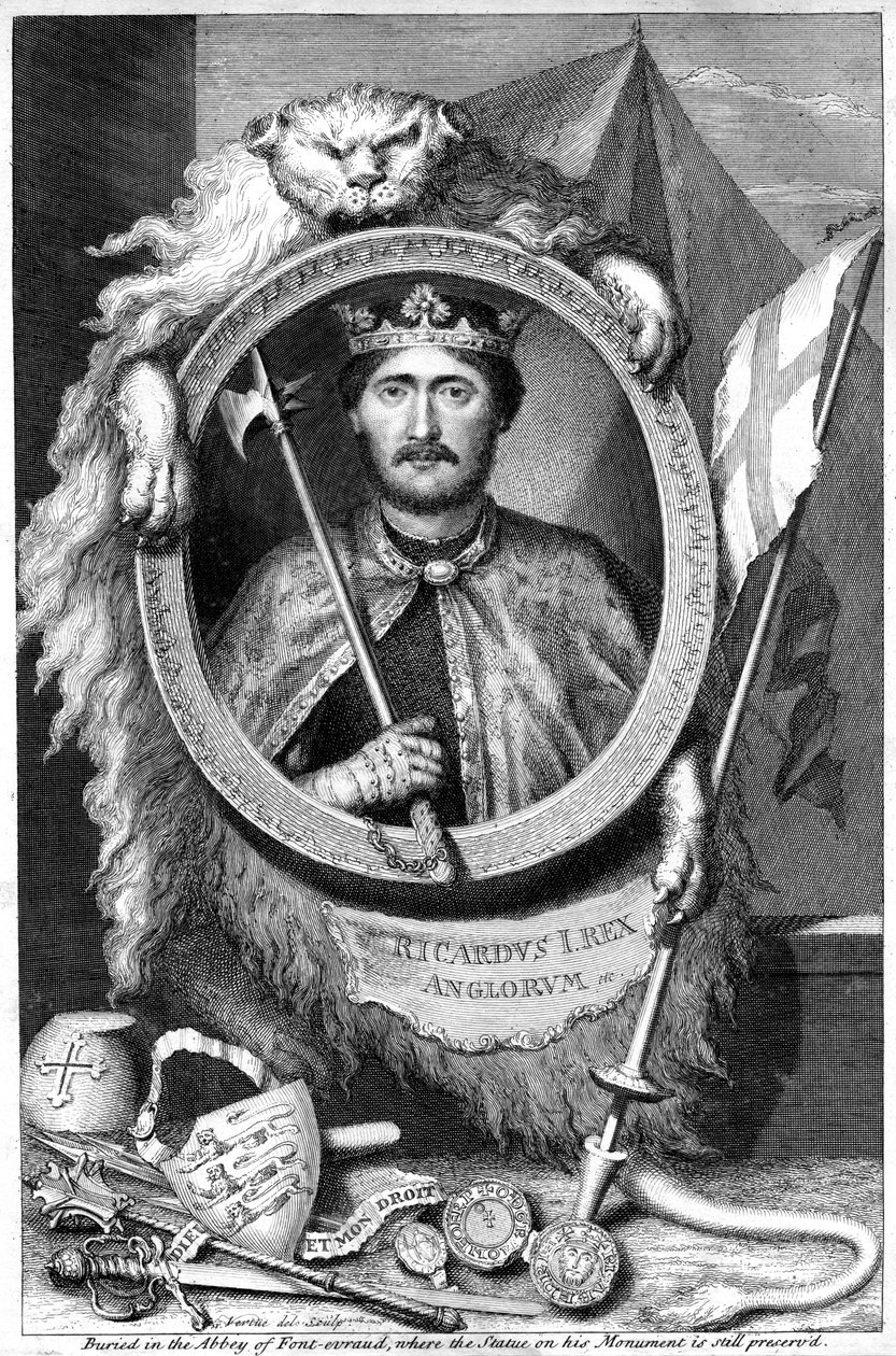 Richard I, konge af England. af George Vertue