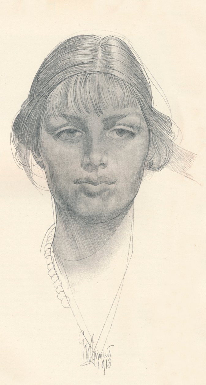 Den smukke pige, c1914. af George Washington Lambert
