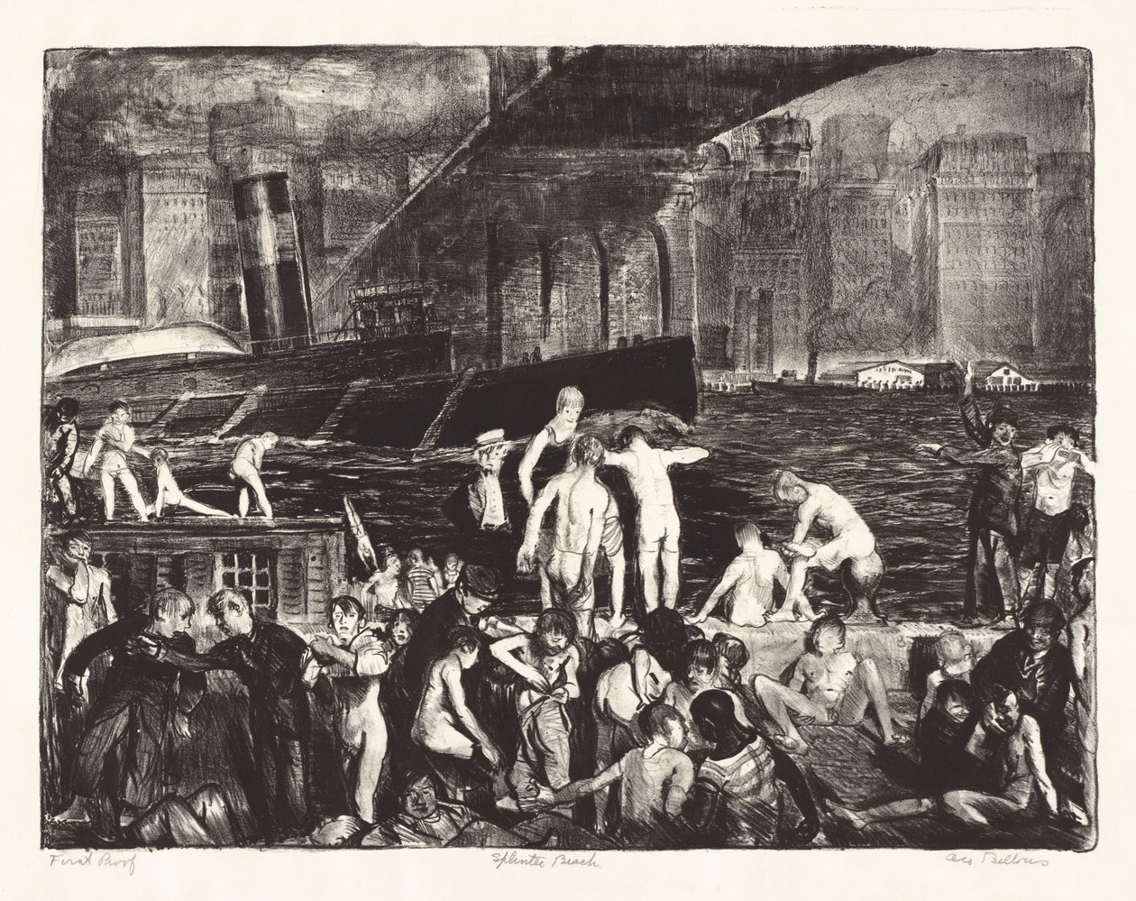 Splinter Beach, 1916. af George Wesley Bellows