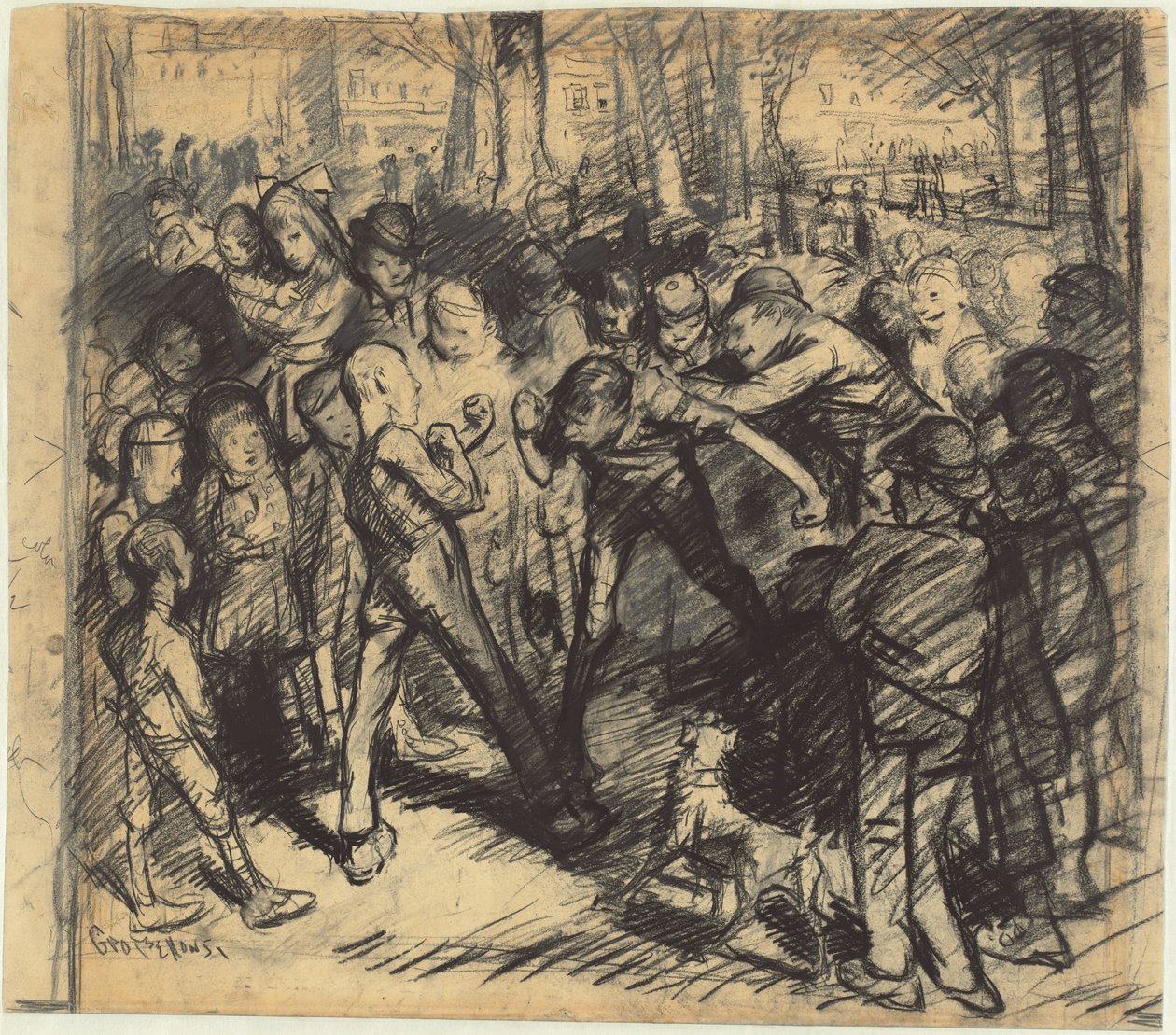 Street Fight [recto], 1907. af George Wesley Bellows