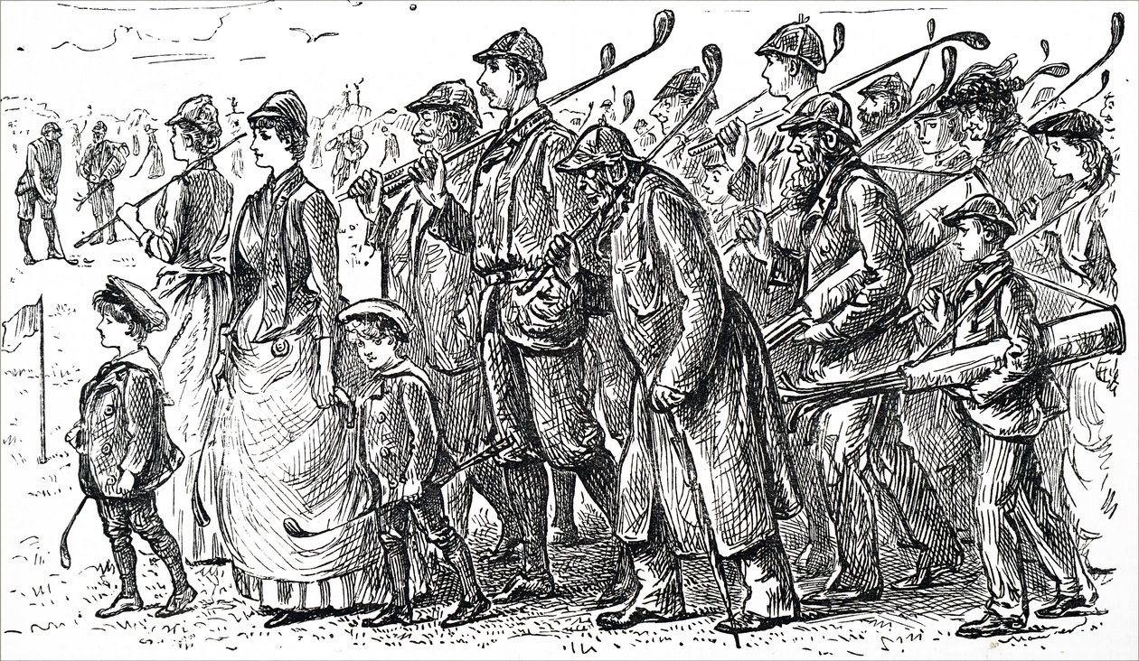 Golfens voksende popularitet. af George du Maurier