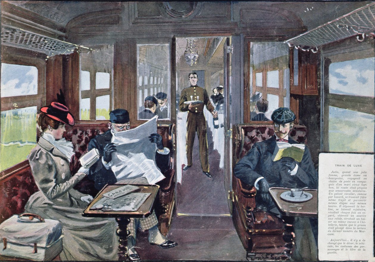 Restaurantvogn i et luksustog, af Georges Bertin Scott