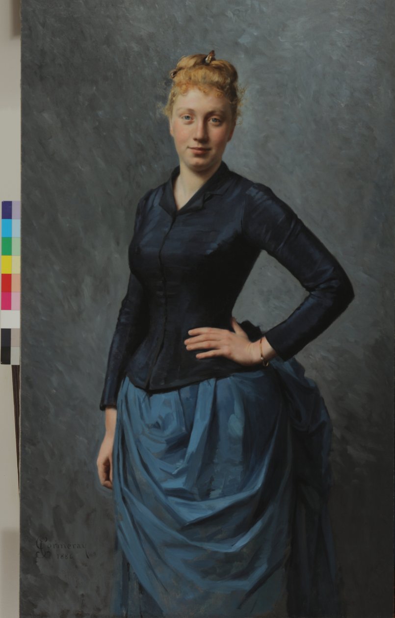 Portræt af en ung kvinde i blåt, 1886 af Georges Jean Louis Cormeray